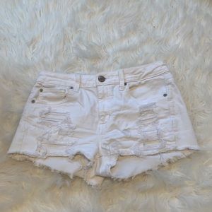 American Eagle white denim shorts